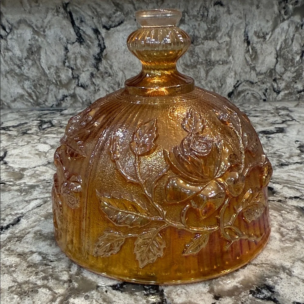Vintage Marigold Imperial Carnival Glass Covered Butter Dish dome DOME ONLY